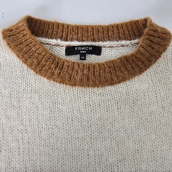 FRNCH Paris Sweater Mohair Blend Women M/ L Colorblock Ombre Stripe Crewneck - Picture 9 of 12